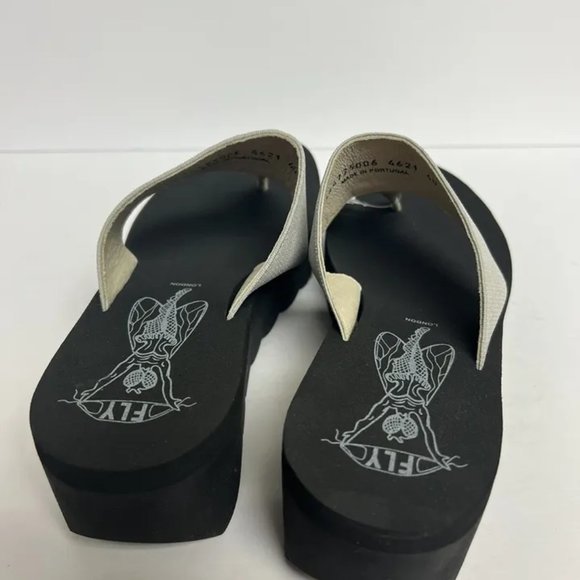 Fly London Black and Cream Platform Sandals - Picture 2 of 7